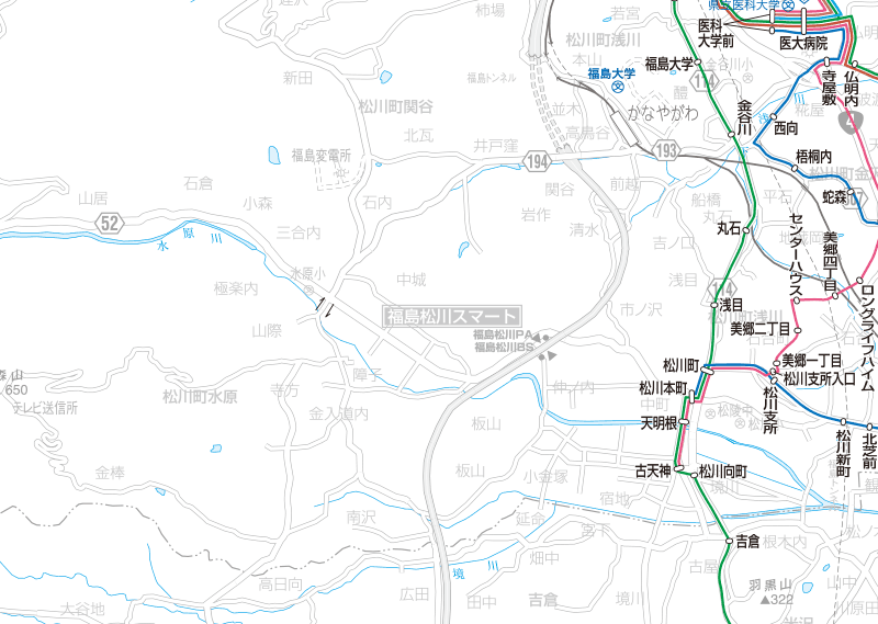福島交通　路線図：松川