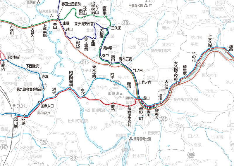 福島交通　路線図：飯野