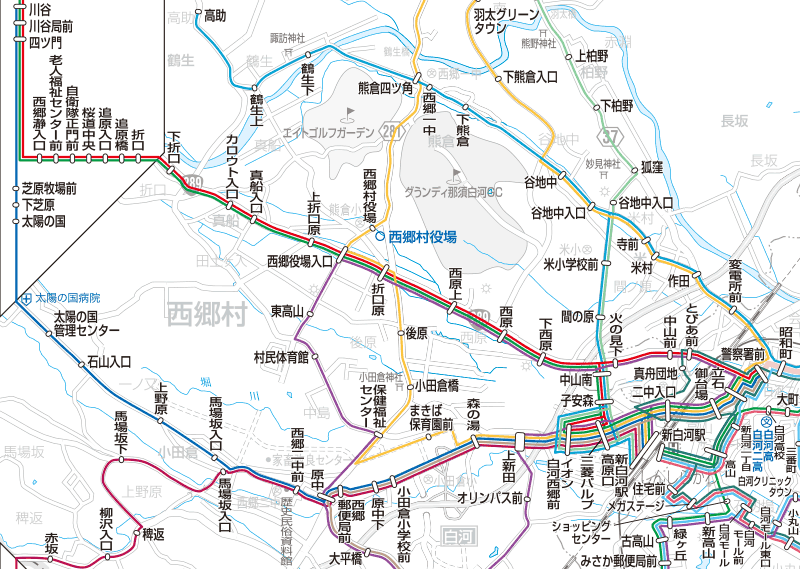 福島交通　路線図：西郷・白河①