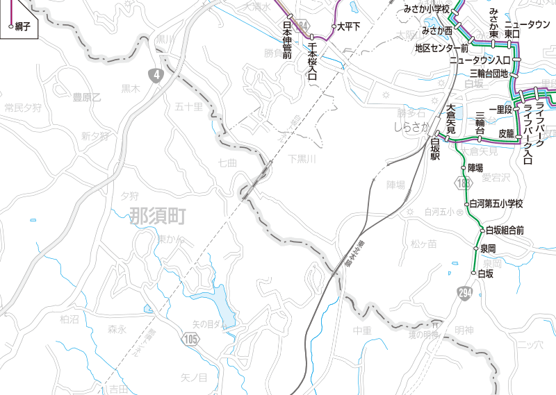 福島交通　路線図：白坂